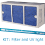Replacement kit for XJ-3000C consisisting of one 3-stage filter and one UV-C lamp