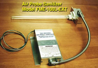 Air Probe Sanitizer FME-100L-EXT with 16" UV-C probe. Dual-probe models are also available. Click to see another view.