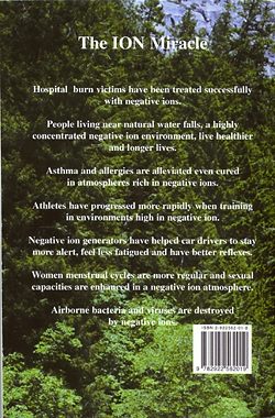 Back cover of Ion Miracle - book about negative ions