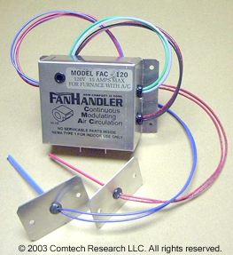 FanHandler FAC-120 control with hot and cold air temperature sensors